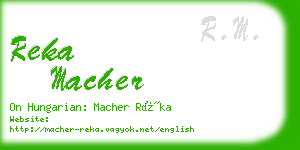 reka macher business card